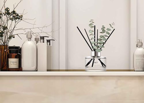 WEALD TRIBE Flower Reed Diffuser Set Wild Eucalyptus Mint Scent for Bathroom Accessories Shelf Decor & Air Fresheners, Sticks Defusers with 5.1 fl oz Essential Oils & Leaves, House Bedroom Office Decor & Gifts - Image 3