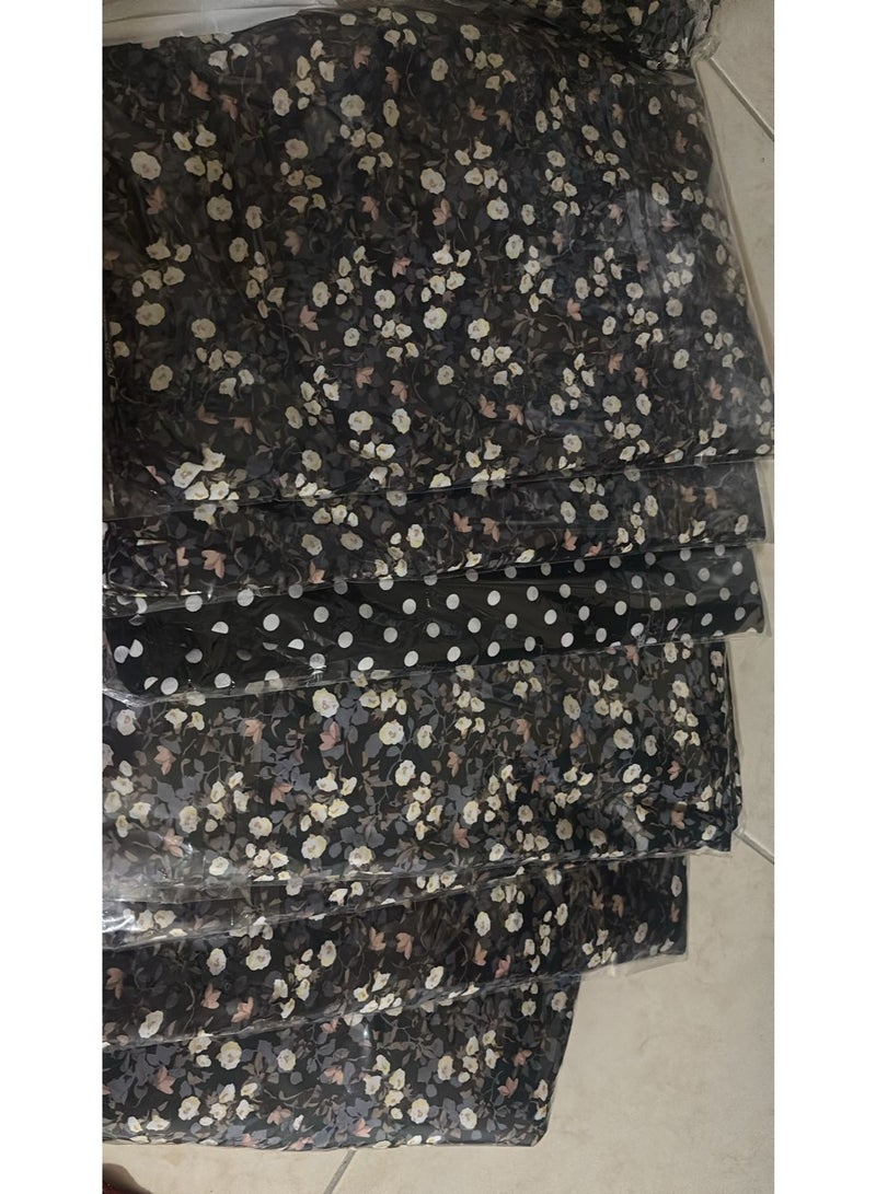 أمياي فستان صلاة نسائي قطعة واحدة | ملابس صلاة إسلامية كاملة للصلاة والعبادة مع طرحة متصلة | جلباب عباءة قطنية ناعمة وقابلة للتنفس | مناسب للعمرة والصلاة اليومية | قاعدة سوداء بتصميم مطبوع - Image 5