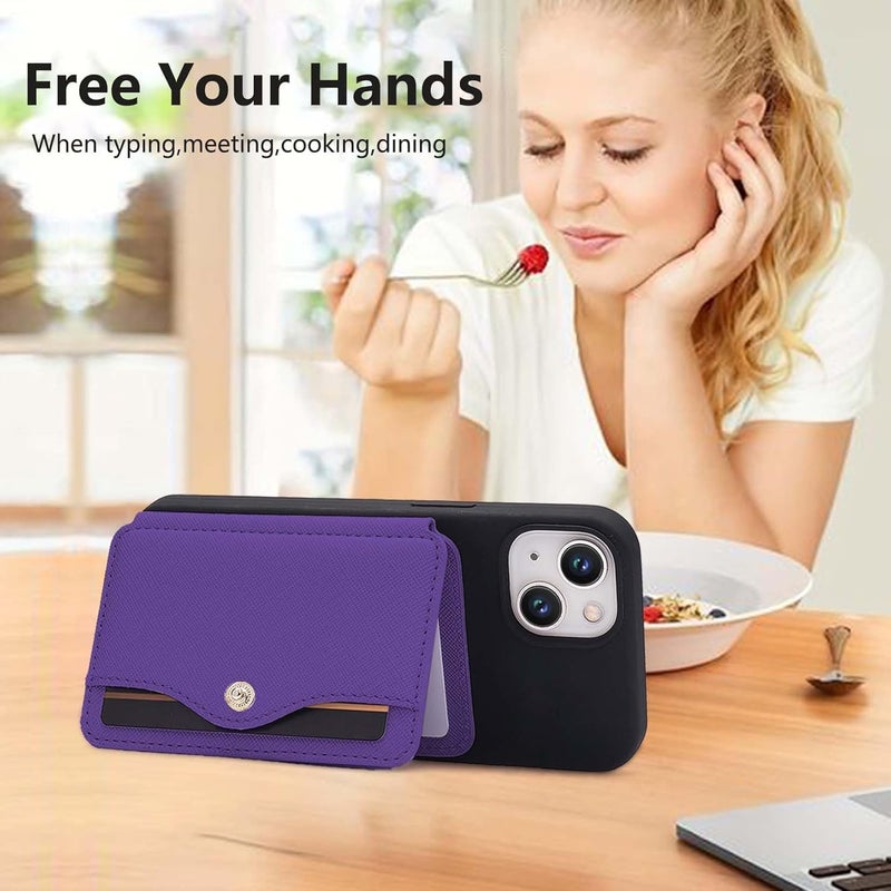 M-Plateau Small Women's Wallet with Kickstand & Credit Card Holder - Purple - Image 3