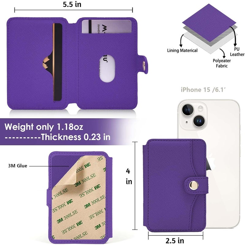 M-Plateau Small Women's Wallet with Kickstand & Credit Card Holder - Purple - Image 2