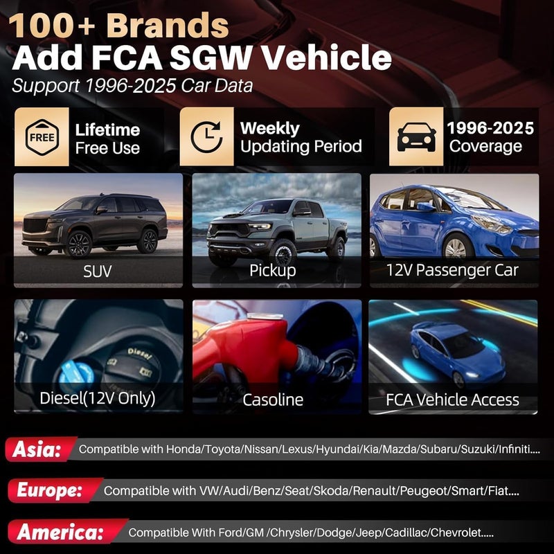 لانش Launch Crp129E V2.0 Elite Obd2 Scanner 2025 All Level-Up Fca Autoauth 12 Reset Oil/Epb/Sas/TPms/Bms/Injector Coding Abs Bleed Abs Srs، قارئ رمز محرك النقل، تحديث مجاني مدى الحياة - Image 4