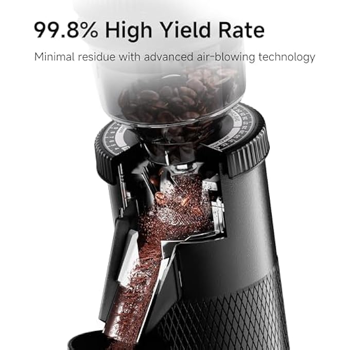 HiBREW G5 Coffee Grinder Cone Grinder Espresso Grinder Single Container Aluminium Housing 36 Adjustable Grinding Settings 50 G Bean Capacity Suitable For Espresso Pour Over Mocha Turkish Drip - Image 5