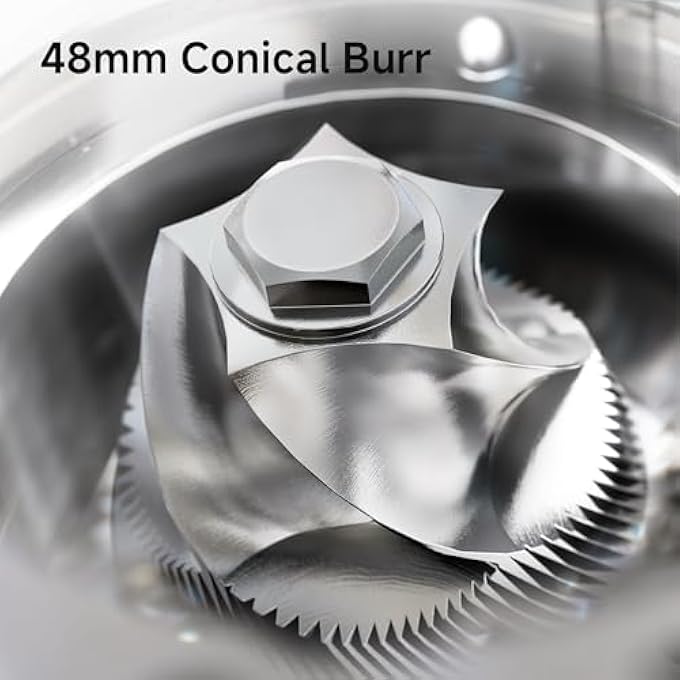 HiBREW G5 Coffee Grinder Cone Grinder Espresso Grinder Single Container Aluminium Housing 36 Adjustable Grinding Settings 50 G Bean Capacity Suitable For Espresso Pour Over Mocha Turkish Drip - Image 4