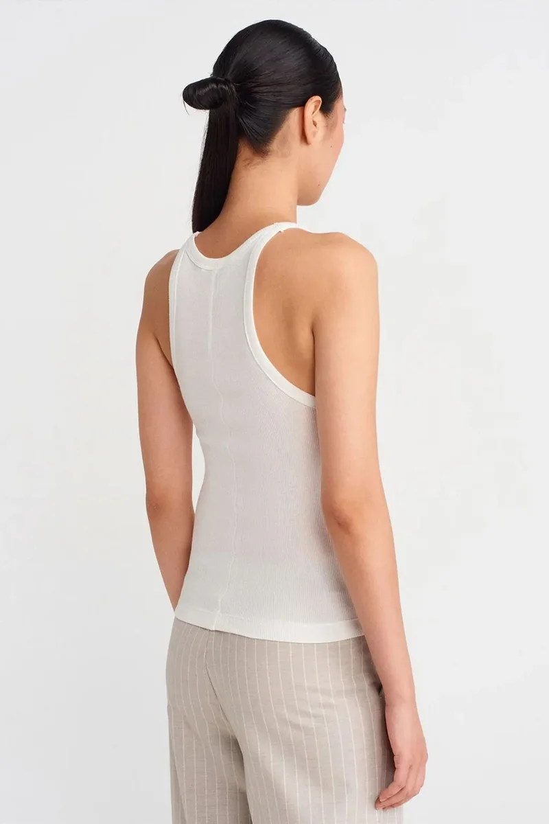ديلفين DILVIN Ribbed Cotton Sleeveless Cami Blouse