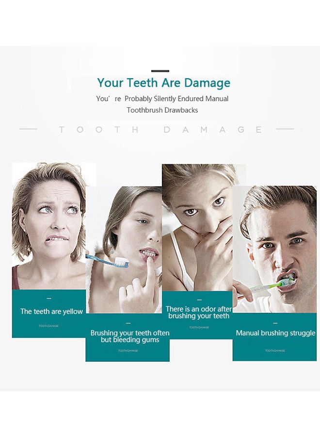 Sharpdo Rechargeable Electric Toothbrushes for Adults and Kids, Sonic Whitening Tooth Brush with 8 Brush Heads, 6 Cleaning Modes and Smart Timer, Waterproof Cleaning Toothbrushes Set - Image 2