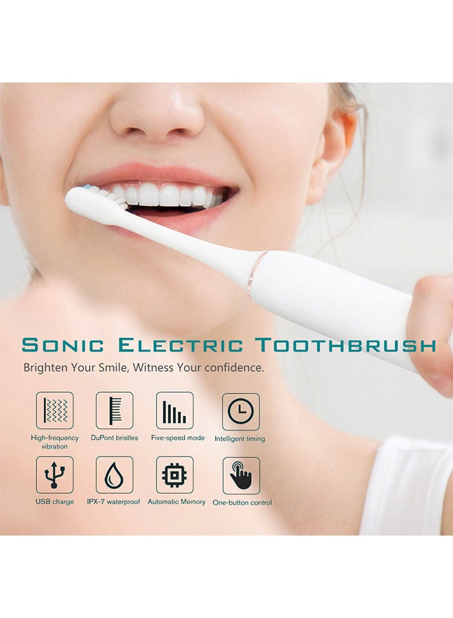 Sharpdo Rechargeable Electric Toothbrushes for Adults and Kids, Sonic Whitening Tooth Brush with 8 Brush Heads, 6 Cleaning Modes and Smart Timer, Waterproof Cleaning Toothbrushes Set - Image 4