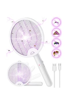 Flashlight and zapper for mosquitoes and flying insects 2 in 1, USB rechargeable With a distinctive foldable design (multi-colored)