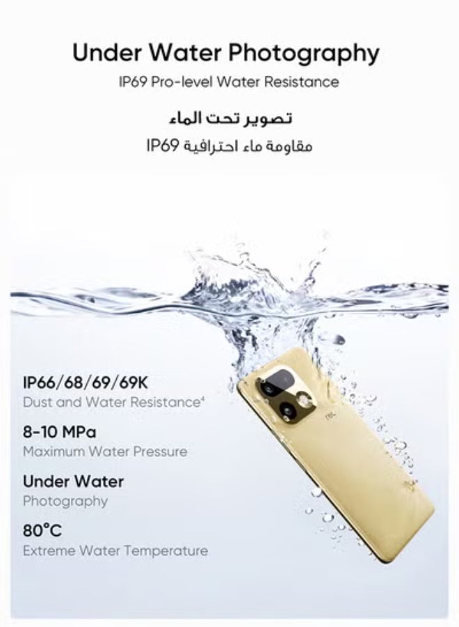 ريل مي 16 Pro 5G Dual SIM 12GB RAM 256GB Master Gold - Middle East Version - Image 2