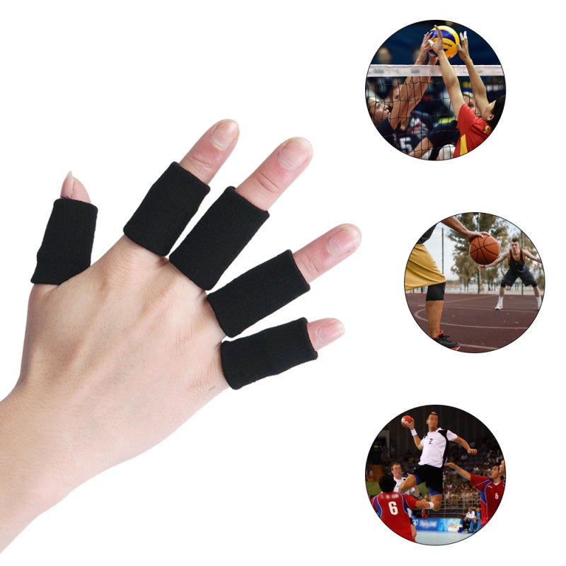 Finger Sleeves: 20 Pieces Red Washable Breathable Flexible Finger Support - Comfortable Size Fit for Arthritis Trigger Finger Workout Basketball Tennis Badminton Golf - Image 2