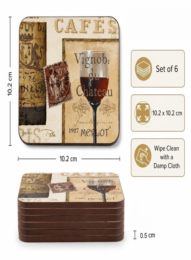 Pimpernel The French Cellar Coasters Set of 6 - Image 3