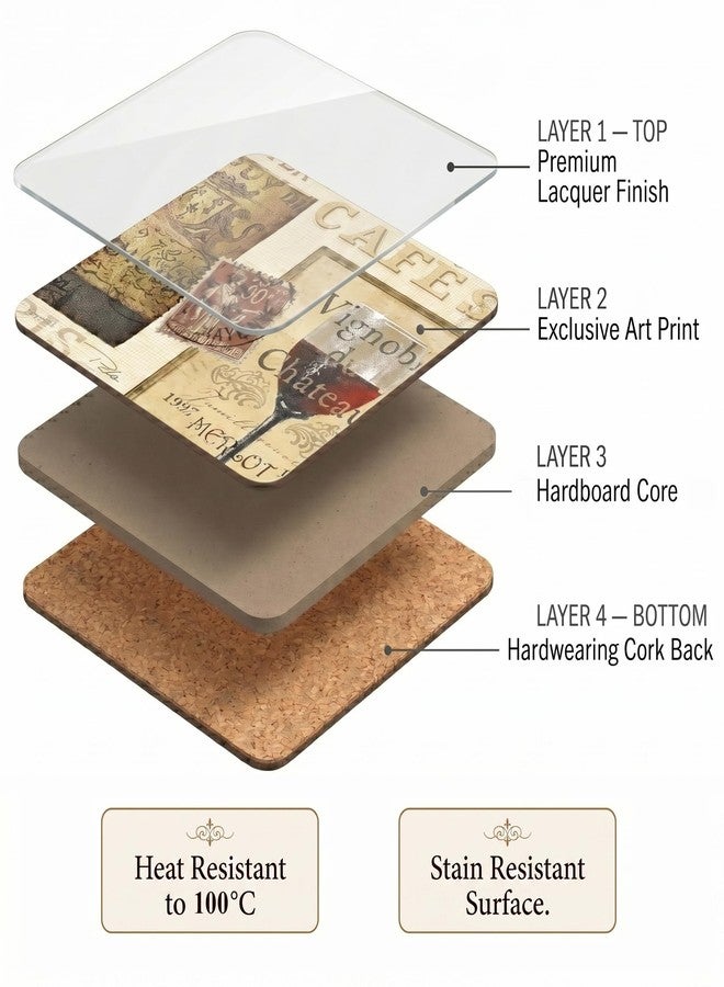 Pimpernel The French Cellar Coasters Set of 6 - Image 5