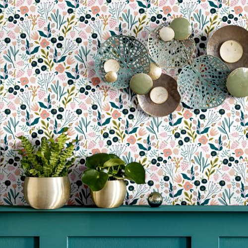 Blooming Wall DPYC56 Handdraw Cute Flowers Peel and Stick Wallpaper SelfAdhesive Prepasted Wallpaper Wall Dcor - Image 3