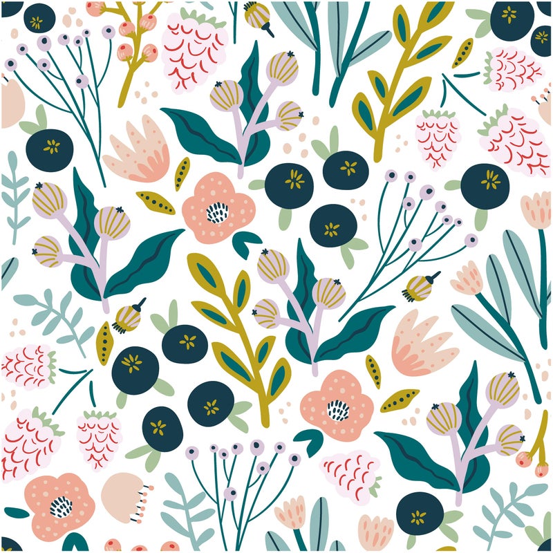 Blooming Wall DPYC56 Handdraw Cute Flowers Peel and Stick Wallpaper SelfAdhesive Prepasted Wallpaper Wall Dcor - Image 2