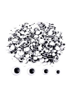 Party with Emma 1000 Pieces Wiggle Googly 6mm 8mm 10mm 12mm Black Wiggle Googly Eyes with Self-Adhesive Black Round Sticker Eyes DIY Arts Crafts Scrapbooking Accessories  - Image 1