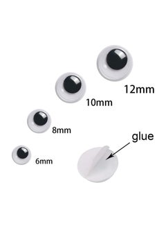 Party with Emma 1000 Pieces Wiggle Googly 6mm 8mm 10mm 12mm Black Wiggle Googly Eyes with Self-Adhesive Black Round Sticker Eyes DIY Arts Crafts Scrapbooking Accessories  - Image 2