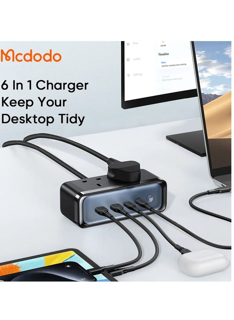 Mcdodo High-Speed Mcdodo Charger 4590 6-in-1 GaN Power Strip with Lightning and Surge Protection - Image 5