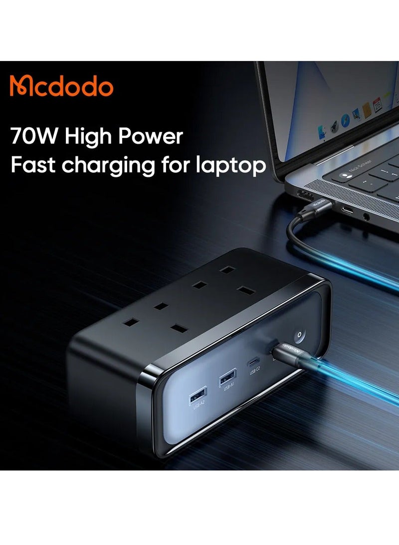 Mcdodo High-Speed Mcdodo Charger 4590 6-in-1 GaN Power Strip with Lightning and Surge Protection - Image 3