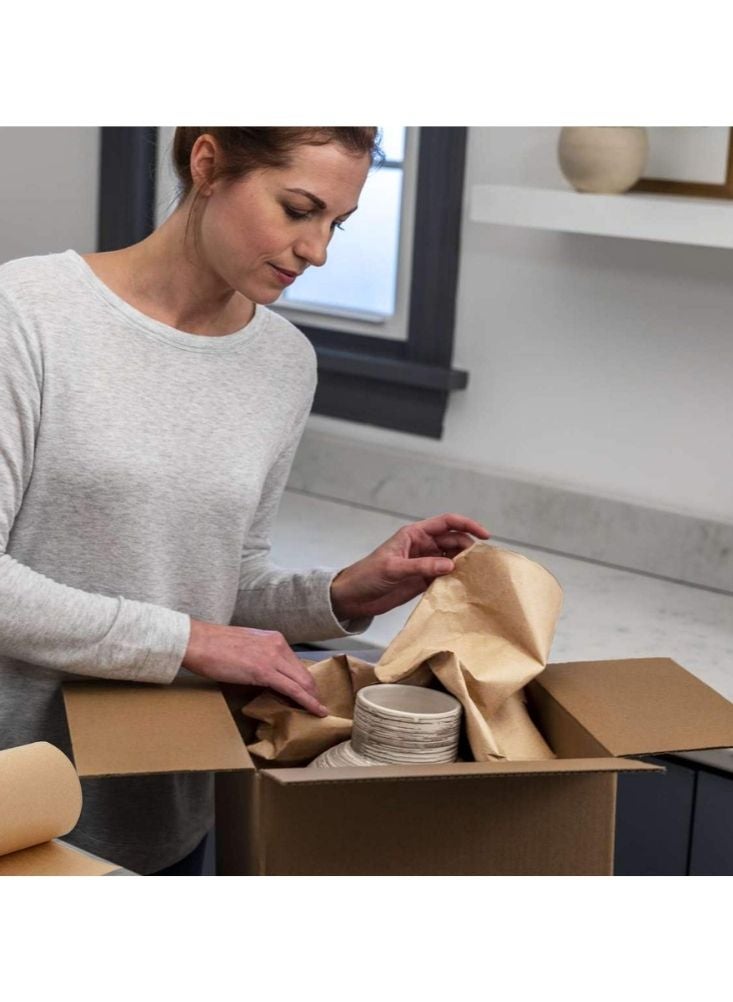 بريميم لفة ورق كرافت بني 10 أمتار × 90 سم - ورق تغليف ونقل وتغليف شديد التحمل لهدايا العيد ورمضان - Image 4