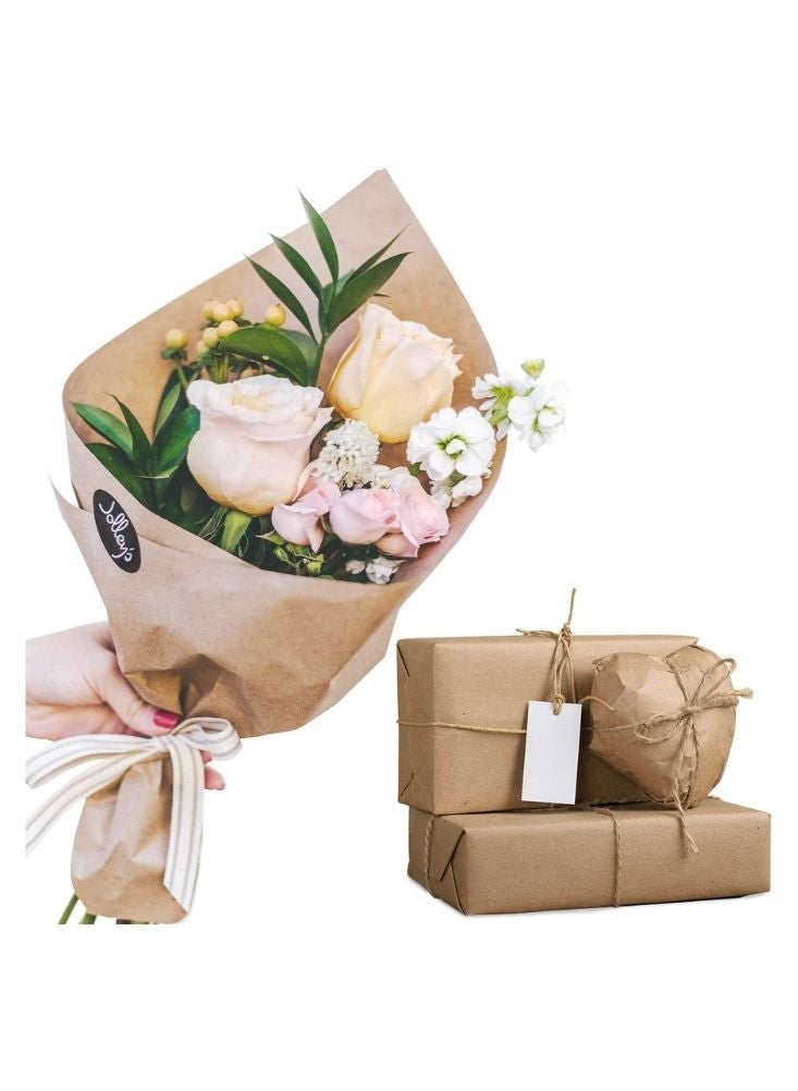 بريميم لفة ورق كرافت بني 10 أمتار × 90 سم - ورق تغليف ونقل وتغليف شديد التحمل لهدايا العيد ورمضان - Image 5