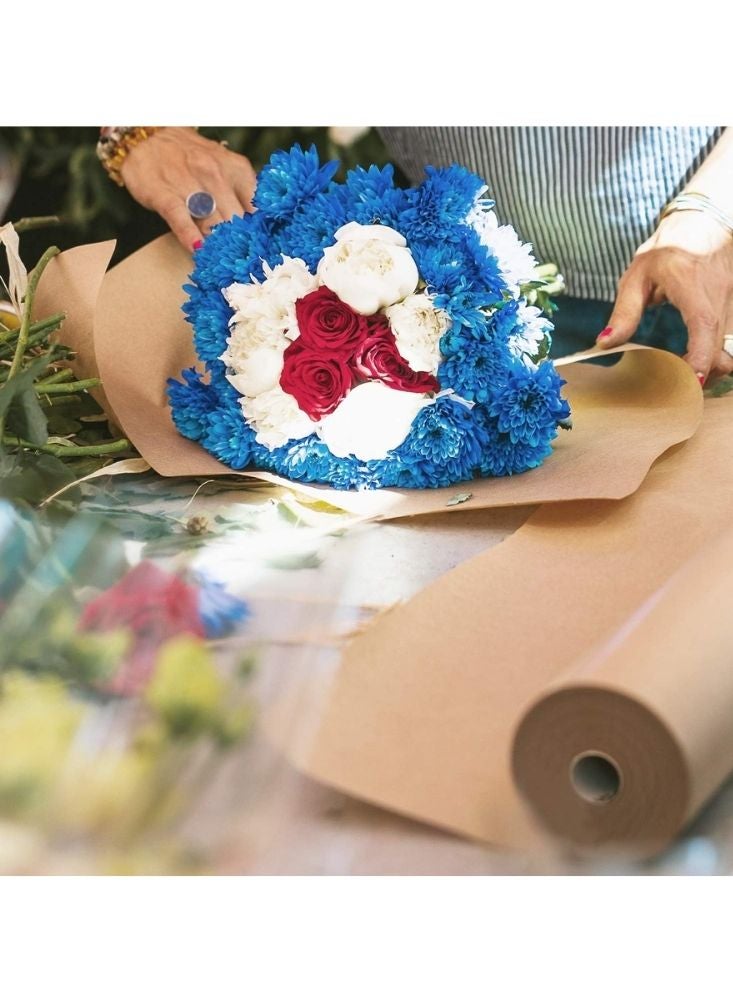 بريميم لفة ورق كرافت بني 10 أمتار × 90 سم - ورق تغليف ونقل وتغليف شديد التحمل لهدايا العيد ورمضان - Image 2