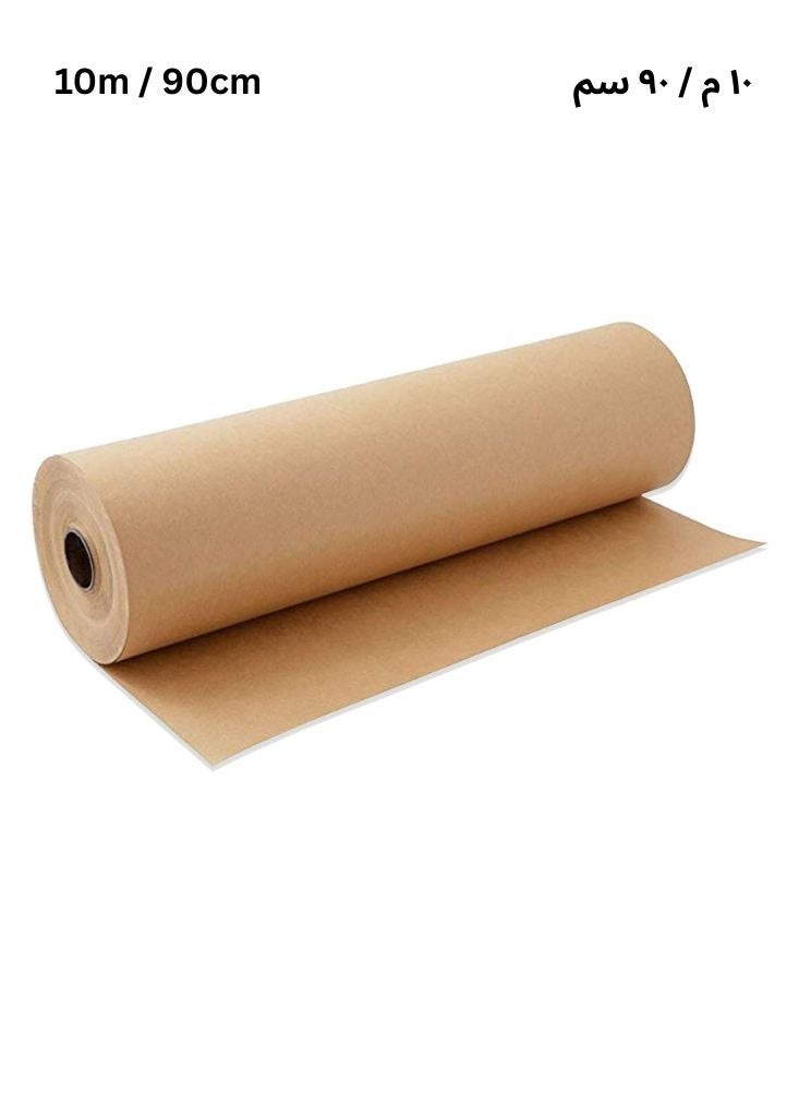 بريميم لفة ورق كرافت بني 10 أمتار × 90 سم - ورق تغليف ونقل وتغليف شديد التحمل لهدايا العيد ورمضان - Image 1
