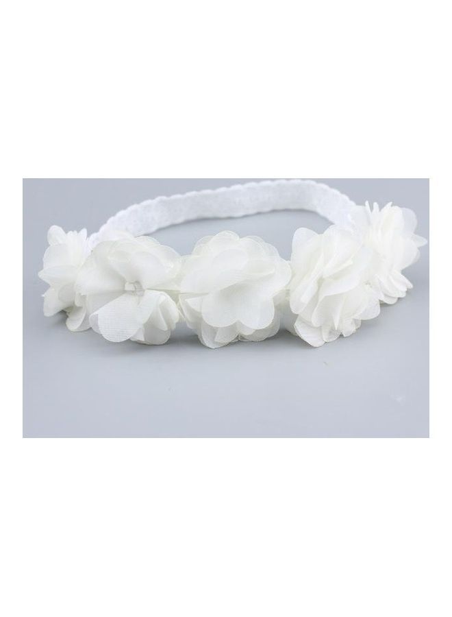 NIBEMINENT Baby Girl Flower Headband Handmade DIY Headwear white - Image 1