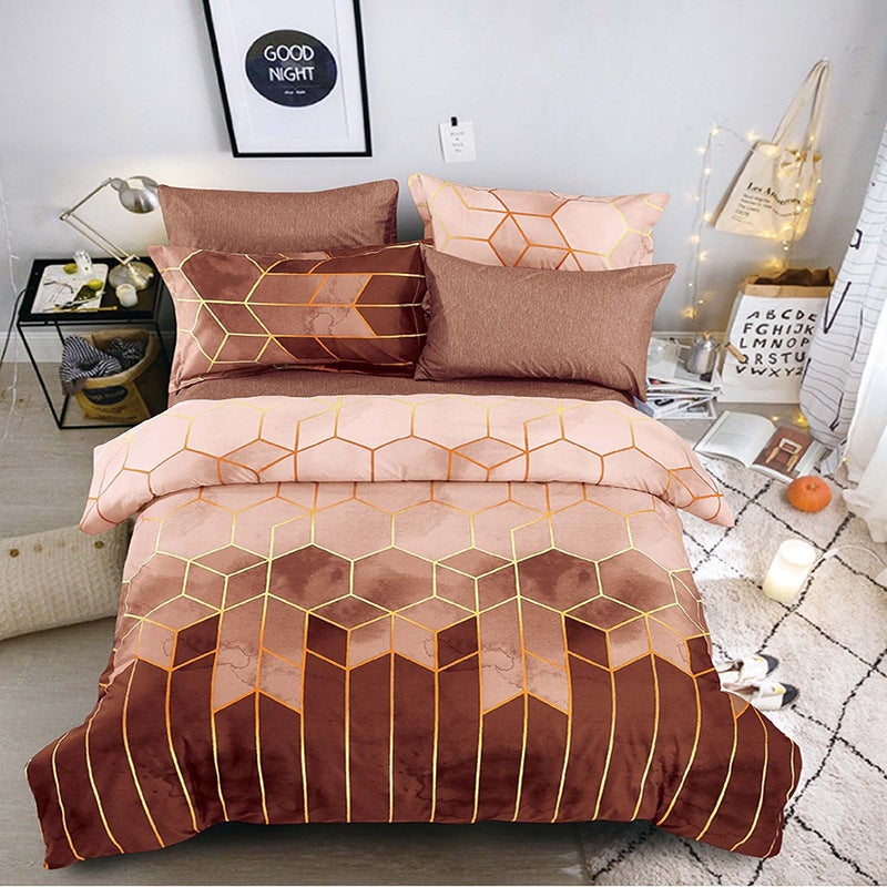 Bedding Light Luxury Style Gold-Plated Geometric Elements Rolney Kit, Bed Hat - Image 5