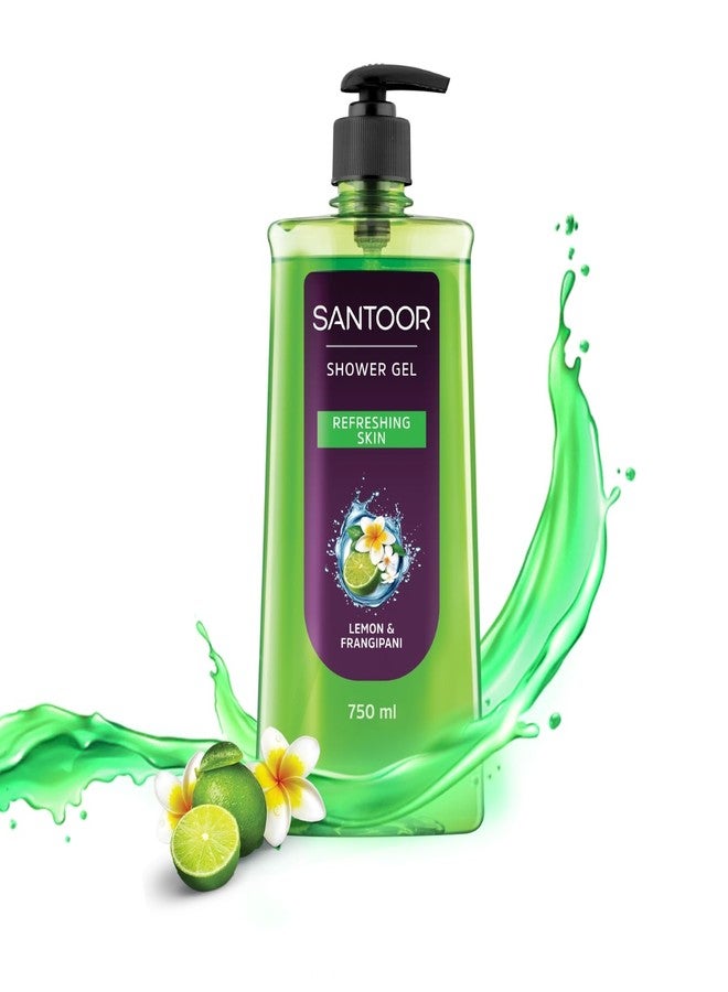Santoor Refreshing Shower Gel 750ml With Natural Lemon & Frangipani Extracts| For Men & Women| For Soft and Fresh Skin| Suitable For All Skin Types| No Parabens| No Silicones - Image 1