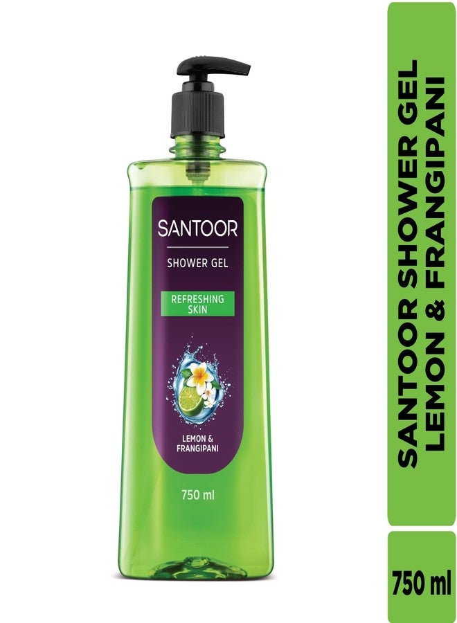 Santoor Refreshing Shower Gel 750ml With Natural Lemon & Frangipani Extracts| For Men & Women| For Soft and Fresh Skin| Suitable For All Skin Types| No Parabens| No Silicones - Image 2