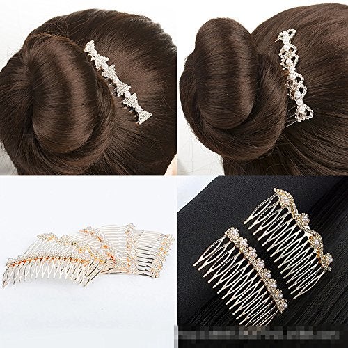 LETSP The most popular fashion Bridal hair accessories rhinestone pearl alloy hair comb wedding hairpin (01) - Image 4