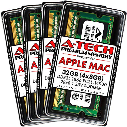 A-Tech 32GB (4x8GB) RAM for Apple iMac Late 2015 27 inch Retina 5K | DDR3L 1866MHz / 1867MHz PC3L-14900 1.35V 204-Pin SODIMM Memory Upgrade Kit - Image 1