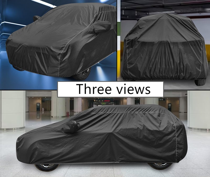 Auto Hub Car Cover Compatible with Tata Tiago with Mirror & Front Antenna Pocket, Dustproof, Heat Resistant, Triple Stitched, Tiago Cover for Car- Grey - Image 4