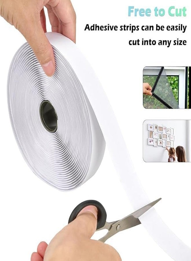 TRIVOT 5M White Strips with Adhesive Heavy Duty Multipurpose Tape Double Sided Hook and Loop Tape for Hanging Pictures at Home and Office Bulk Straps for Hanging on the - Image 3