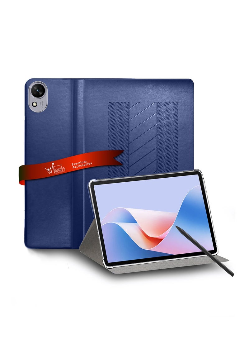 BYTER Huawei MatePad 11.5 S 2025 11.5 Inch / Honor Pad V9 2024 Classic PU Leather Trifold Stand Flip Case Cover - Navy Blue - Image 1