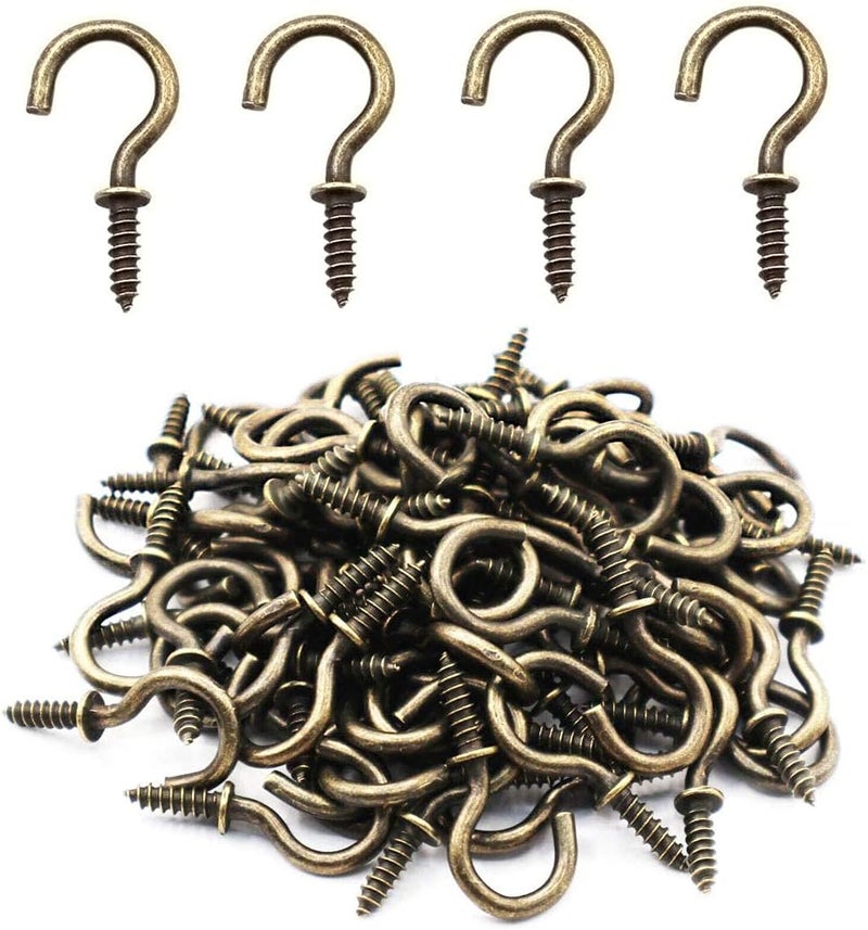IDEALSV Small Bronze Ceiling Hooks - 5/8'' Screw-in Lights & Jewelry Hooks (40 Pack) - Image 1