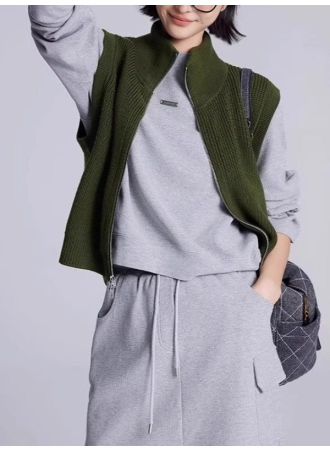 Leyuan Retro Autumn Winter New Layered Pullover High Neck Sweater Vest Outerwear Top Red Knitted Vest Women's - Image 5