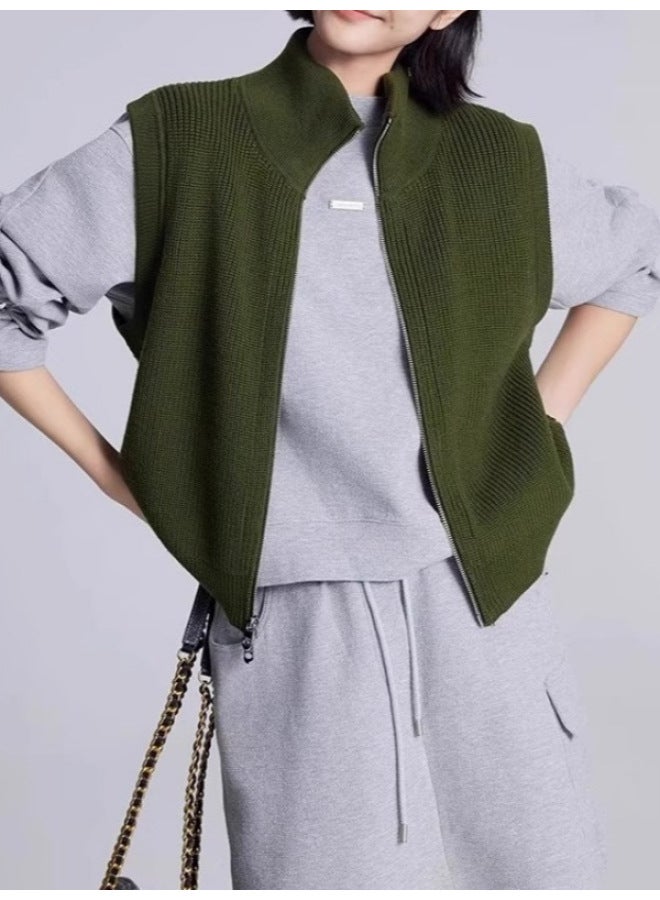 Leyuan Retro Autumn Winter New Layered Pullover High Neck Sweater Vest Outerwear Top Red Knitted Vest Women's - Image 3