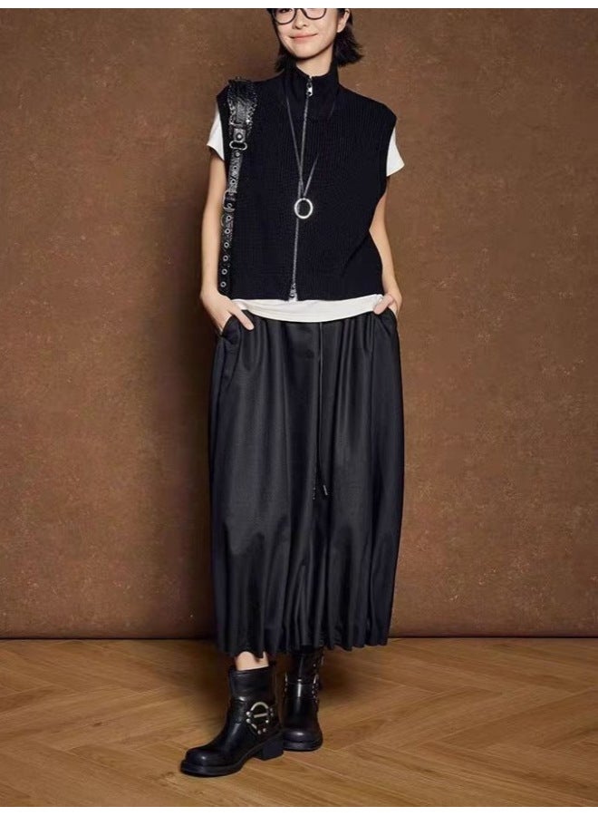 Leyuan Retro Autumn Winter New Layered Pullover High Neck Sweater Vest Outerwear Top Red Knitted Vest Women's - Image 2