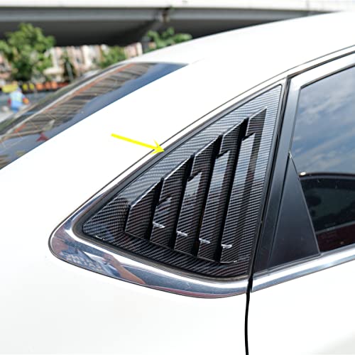 ZiWen 2X Sport Style Carbon Fiber Print Quarter Window Scoops Louvers For Nissan Sentra 2013-2019 (Carbon Fiber Print) - Image 1