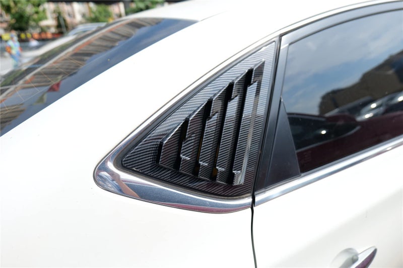 ZiWen 2X Sport Style Carbon Fiber Print Quarter Window Scoops Louvers For Nissan Sentra 2013-2019 (Carbon Fiber Print) - Image 2