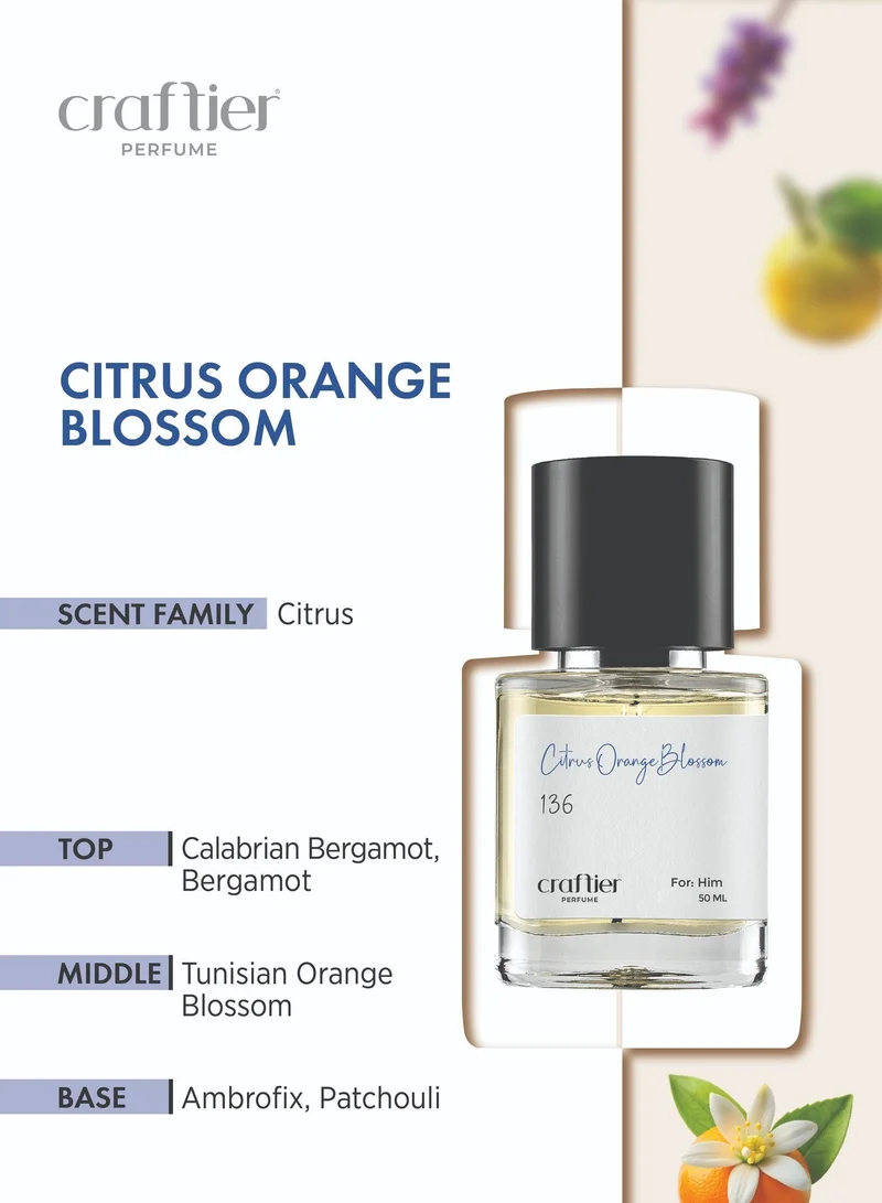 Craftier Perfume 50 CITRUS ORANGE BLOSSOM - Inspired of-MYSLF, Eau De Parfum for Men - 50ml, Long Lasting Citrus Fragrance Upto 16 Hrs, Travel Size Men's Perfume for Men | Best Price UAE