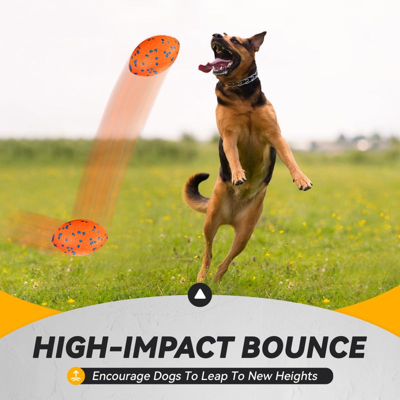 FUSOTO 5.5 Inches Balls for Dogs, Durable Dog Football Toys for Aggressive Chewers, Large Rugby Balls, Floating Dog Toys for Water Fetch for Medium and Large Breed, Orange - Image 3