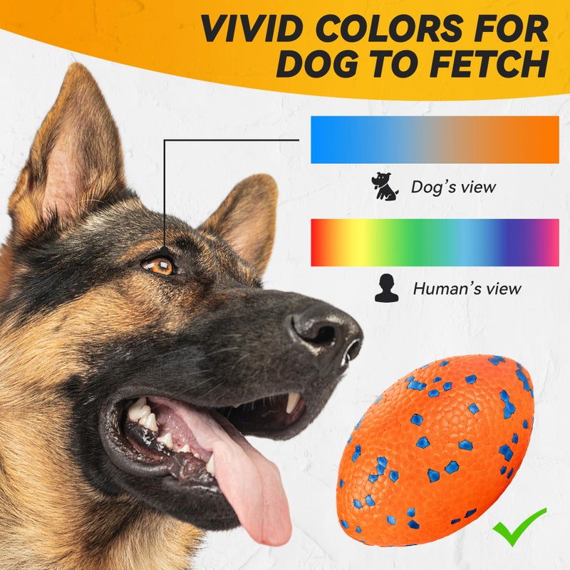 FUSOTO 5.5 Inches Balls for Dogs, Durable Dog Football Toys for Aggressive Chewers, Large Rugby Balls, Floating Dog Toys for Water Fetch for Medium and Large Breed, Orange - Image 5