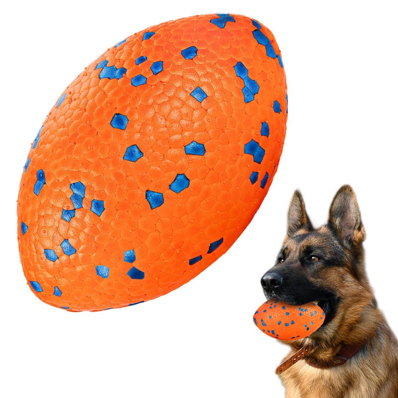 FUSOTO 5.5 Inches Balls for Dogs, Durable Dog Football Toys for Aggressive Chewers, Large Rugby Balls, Floating Dog Toys for Water Fetch for Medium and Large Breed, Orange - Image 1