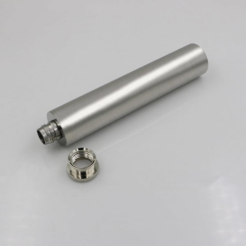 CNFLASK Stainless Steel 2oz Flat Bottom Tube Flask Mini Tube Drinkware Portable Cylindrical Hip Flask (Brush Finish) - Image 2