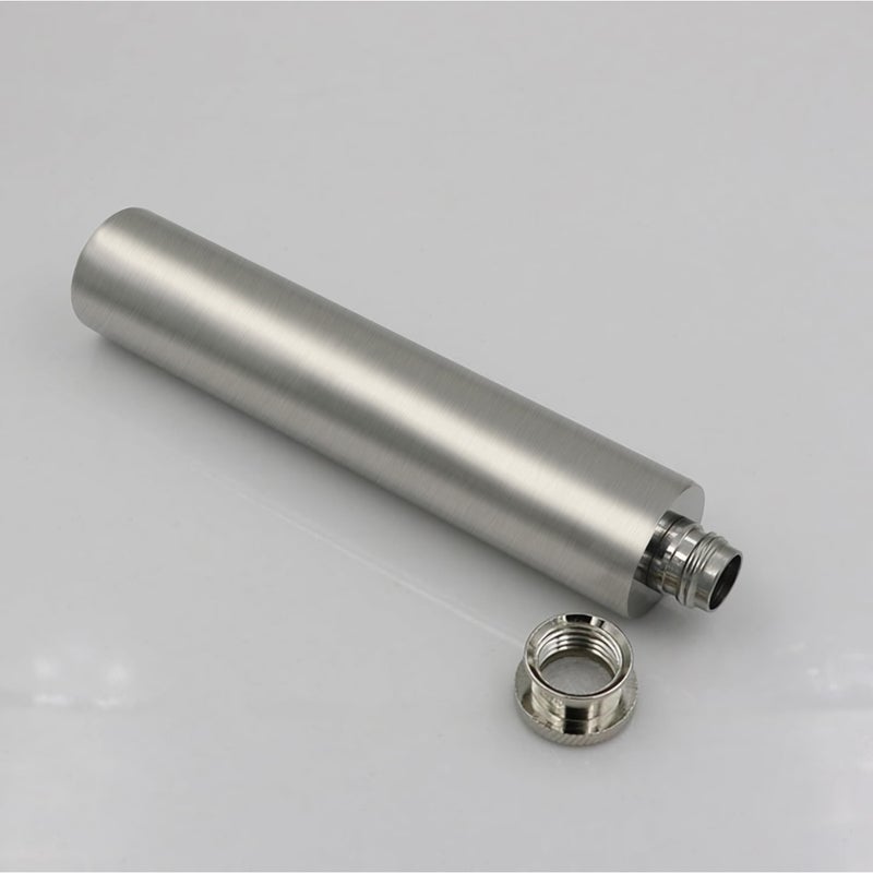 CNFLASK Stainless Steel 2oz Flat Bottom Tube Flask Mini Tube Drinkware Portable Cylindrical Hip Flask (Brush Finish) - Image 3