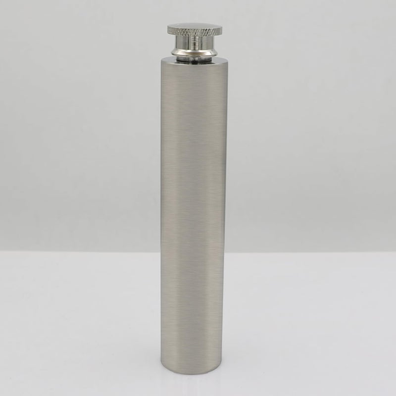 CNFLASK Stainless Steel 2oz Flat Bottom Tube Flask Mini Tube Drinkware Portable Cylindrical Hip Flask (Brush Finish) - Image 4