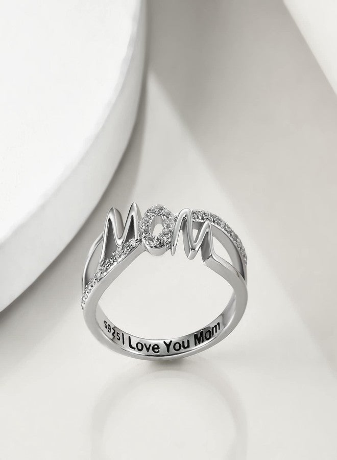 YFN Mom Mother Rings for Women Sterling Silver Mon Rings Mom Mother Jewelry for Women Birthday Gifts - Image 3