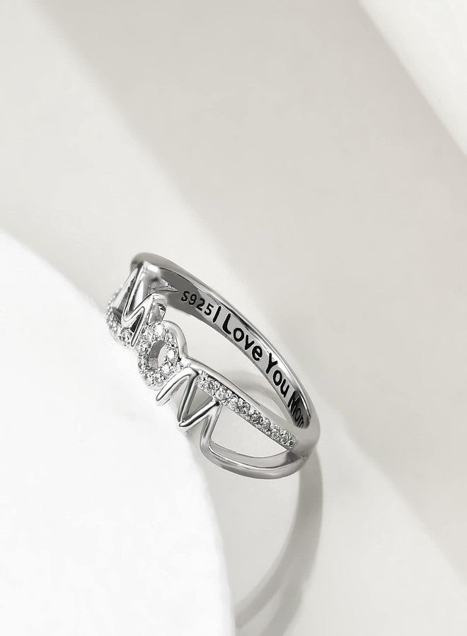 YFN Mom Mother Rings for Women Sterling Silver Mon Rings Mom Mother Jewelry for Women Birthday Gifts - Image 2