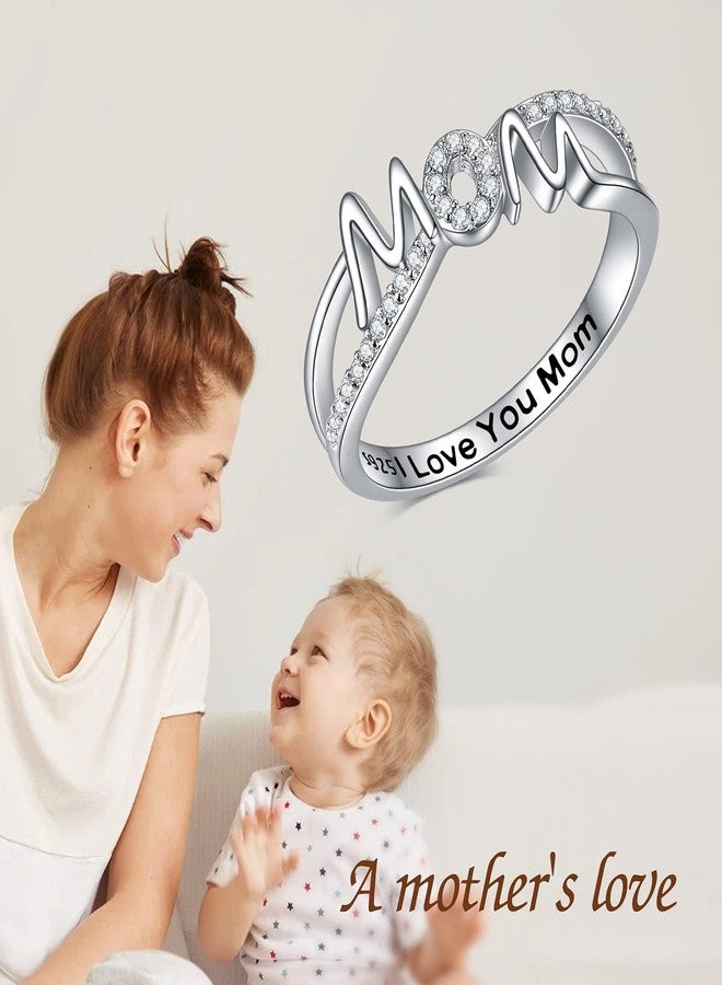YFN Mom Mother Rings for Women Sterling Silver Mon Rings Mom Mother Jewelry for Women Birthday Gifts - Image 5